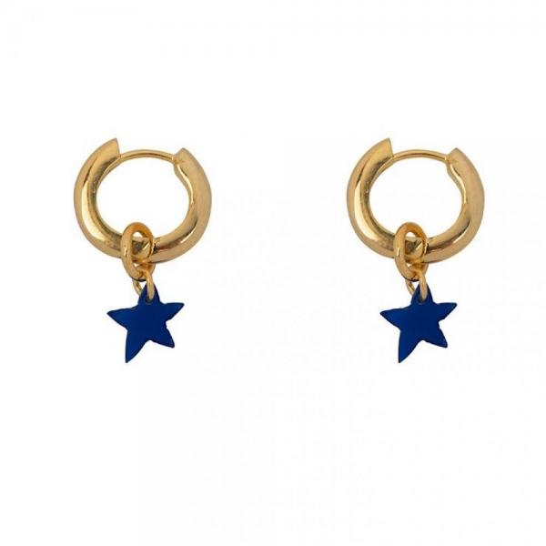 Thick_Small_Hoop_with_Star_Earring_KOBALT_Gold_Plated