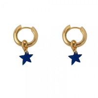 Thick_Small_Hoop_with_Star_Earring_KOBALT_Gold_Plated